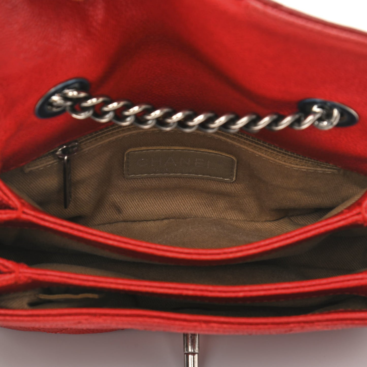 Caviar Quilted Mini Simply CC Flap Red