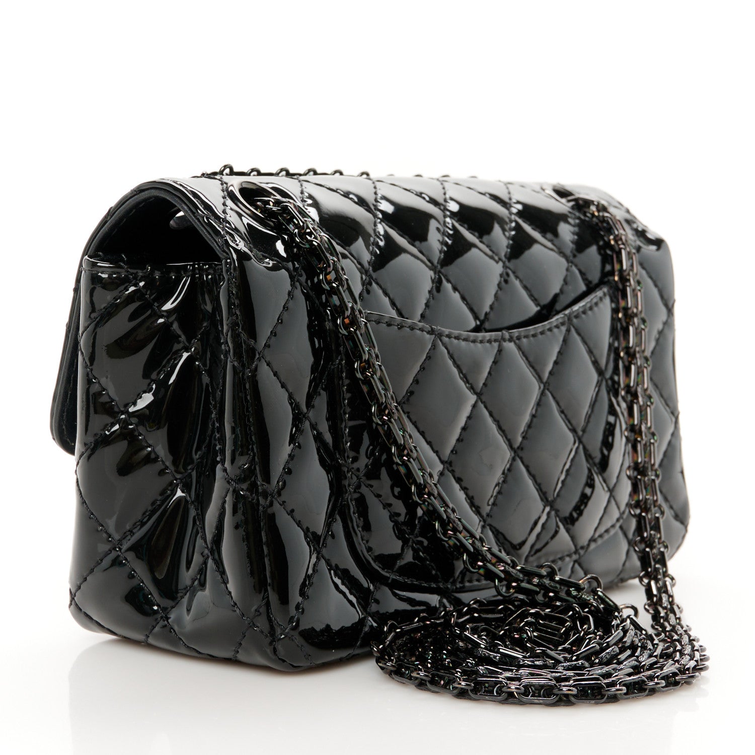 Chanel Patent Calfskin Quilted 2.55 Reissue Mini Flap So Black 3 of 10