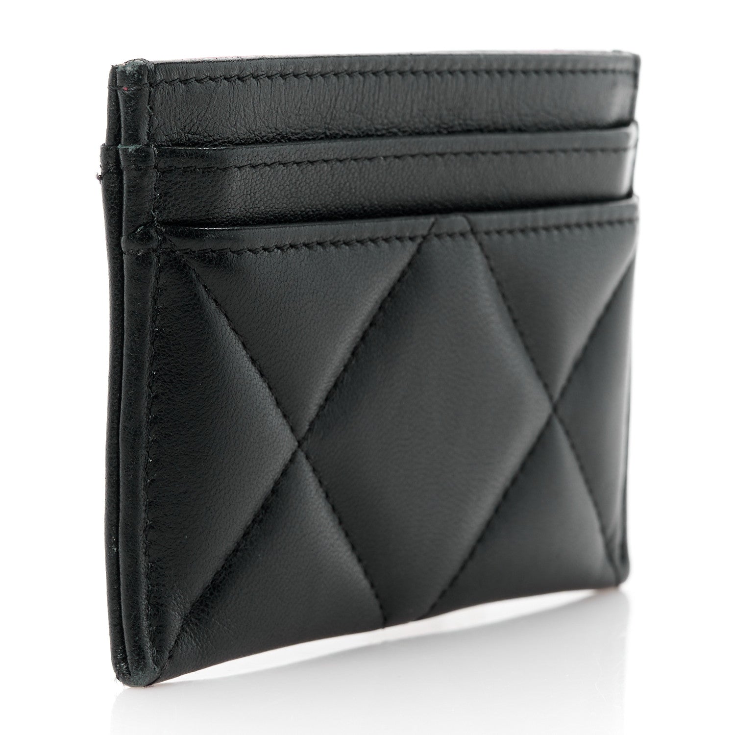 Chanel Lambskin Quilted Chanel 19 Card Holder Black 3 of 11