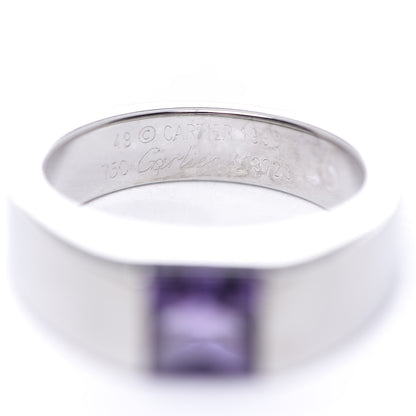 Cartier 18K White Gold Amethyst Tank Ring 49 5 4 of 4
