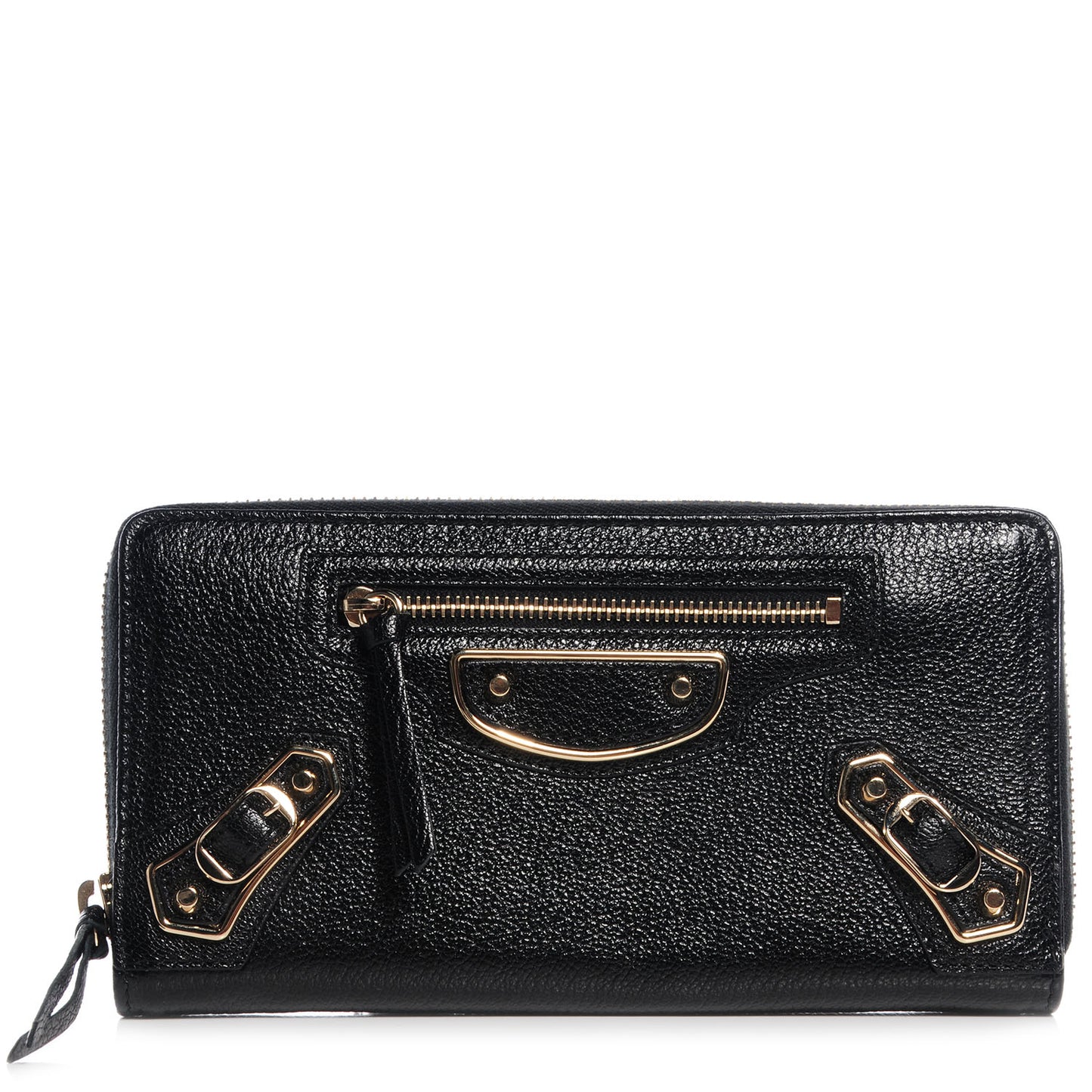 Chevre Metallic Edge Wallet Black