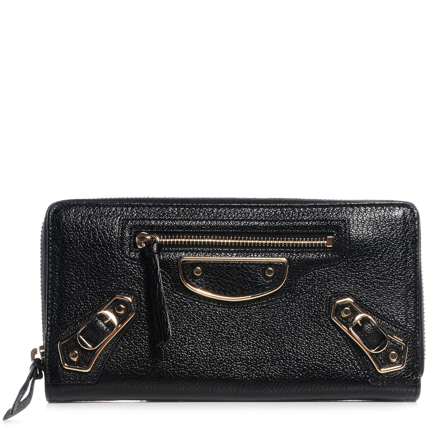 Balenciaga Chevre Metallic Edge Wallet Black 1 of 8