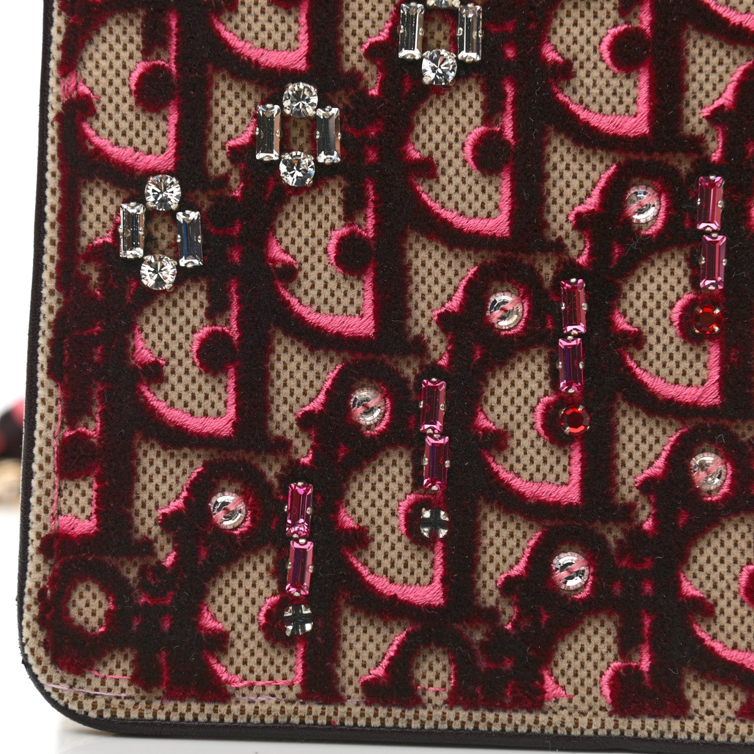 Christian Dior Velvet Crystal Small Diorama Club Flap Bag Plum 12 of 14