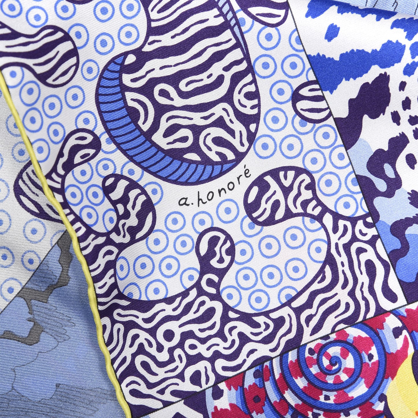 Silk Sieste Au Paradis Scarf 140 Fuchsia Bleu