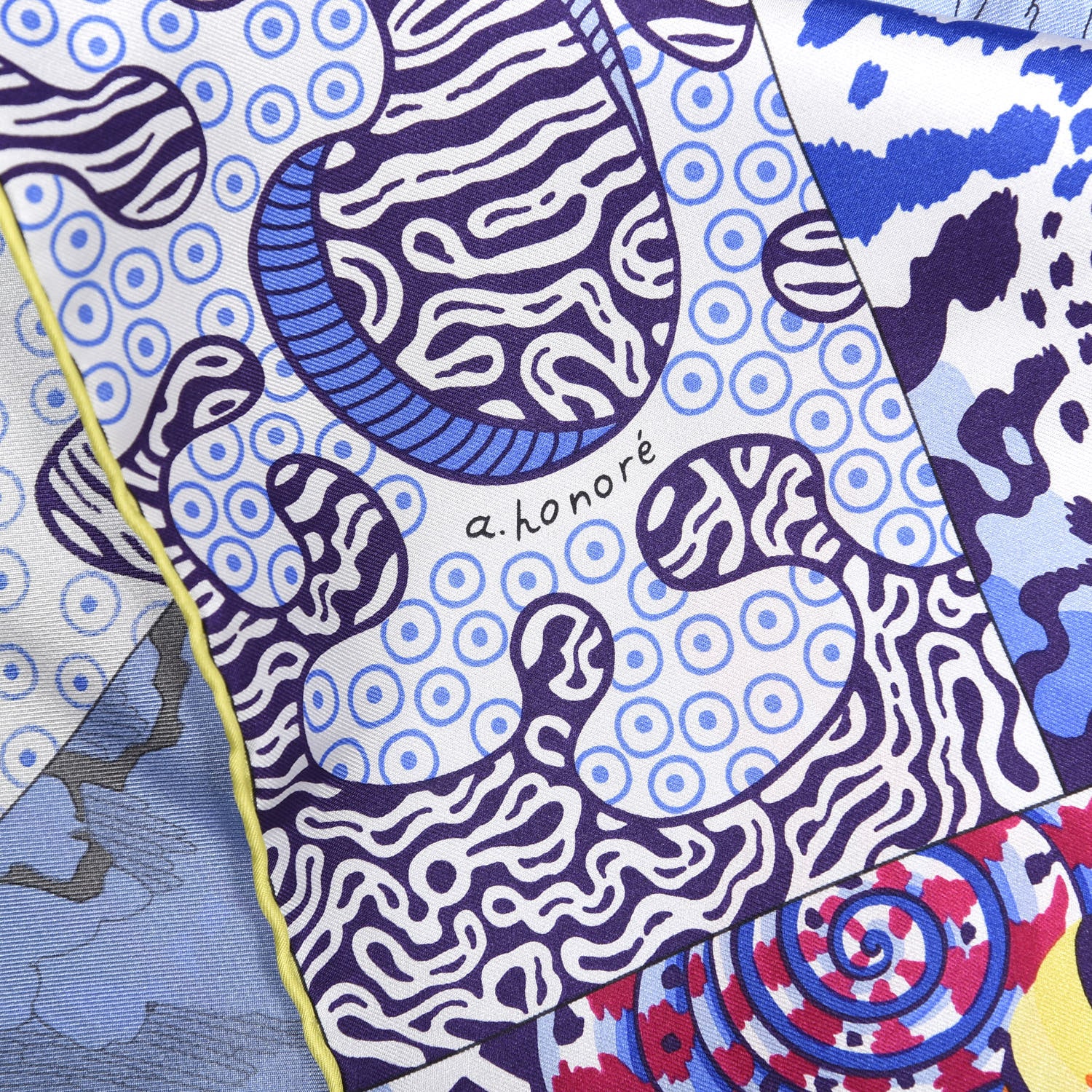 Hermes Silk Sieste Au Paradis Scarf 140 Fuchsia Bleu 4 of 4