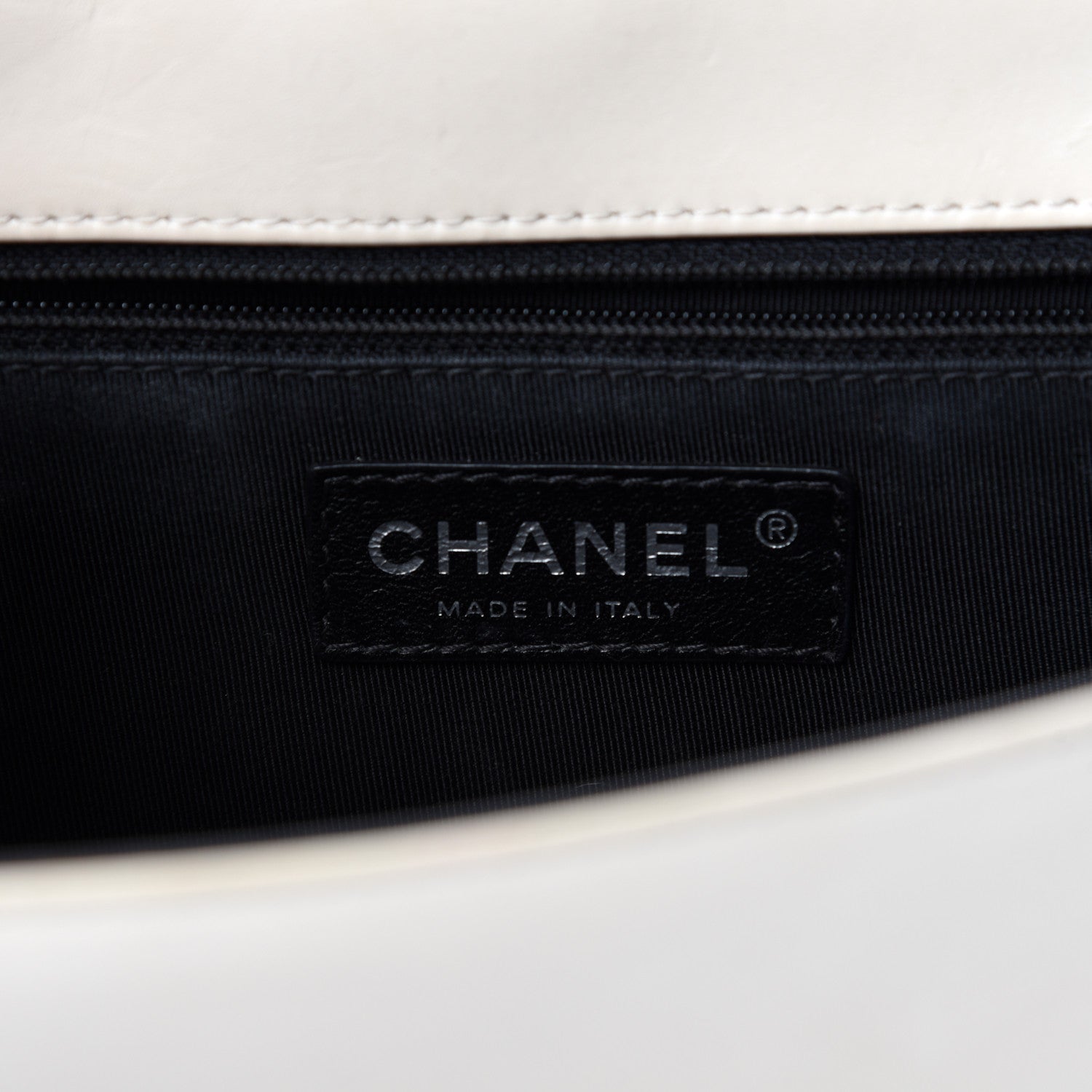 Chanel Glazed Calfskin Medium Boy Flap White Black 9 of 12