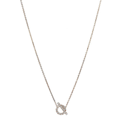 Hermes 18K Rose Gold Diamond Finesse Pendant Necklace 1 of 5