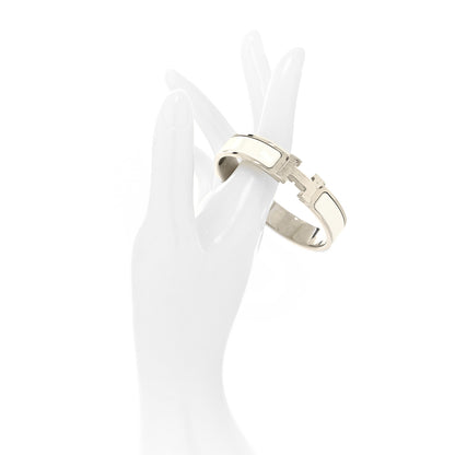 Hermes Enamel Narrow Clic Clac H Bracelet PM White 2 of 5