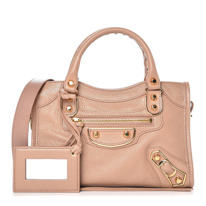 Balenciaga Chevre Gold Metallic Edge Hardware Mini City Rose Des Sables 1 of 7