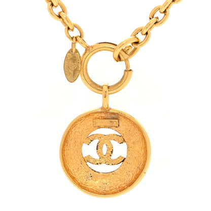 Chanel CC Medallion Long Chain Necklace Gold 4 of 4