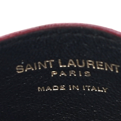 Saint Laurent Grain De Poudre Matelasse Chevron Monogram Credit Card Case New Red 6 of 18