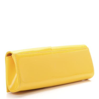 Christian Louboutin Patent Calfskin Aionoeud Bow Clutch Yellow 3 of 6