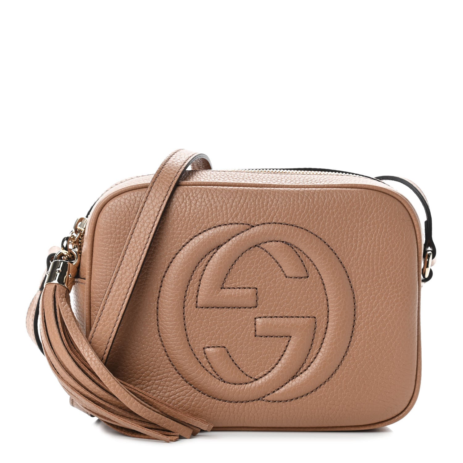 Gucci Pebbled Calfskin Small Soho Disco Bag Camelia 2 of 14