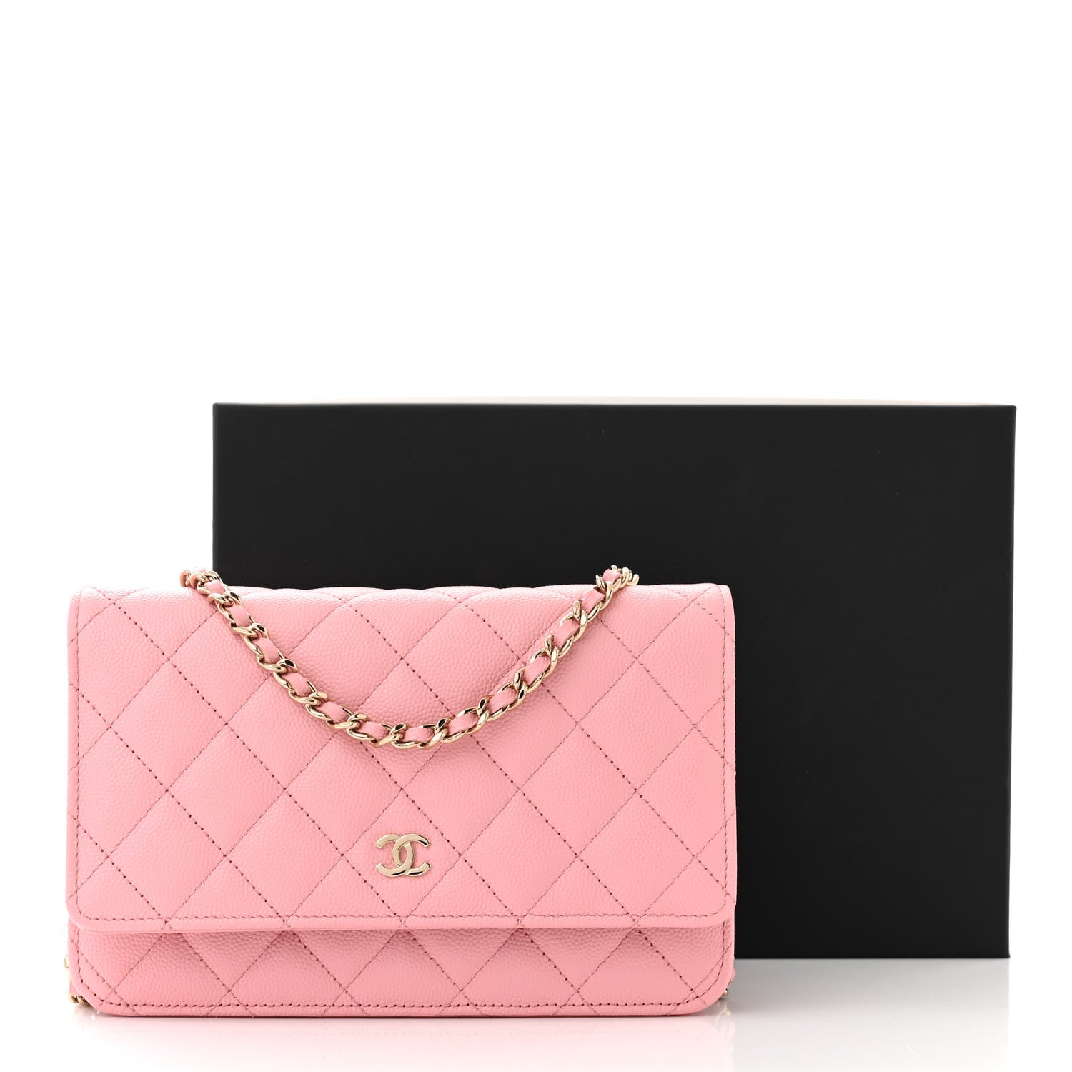 Chanel Caviar Quilted Wallet on Chain WOC Light Pink 12 of 12