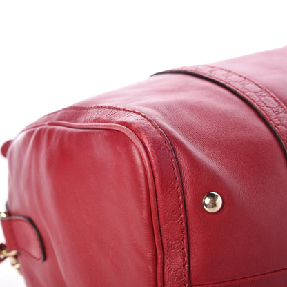 Gucci Calfskin Microguccissima Trim Medium Boston Raspberry Red 10 of 13