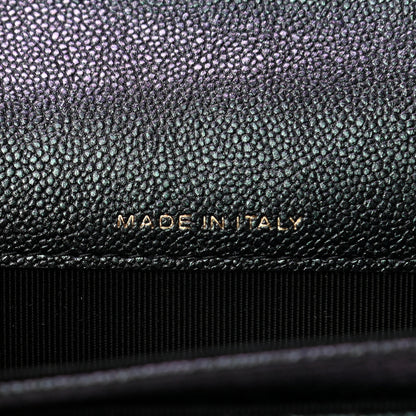 Chanel Iridescent Caviar Quilted Flap Card Holder Wallet Black 6 of 7