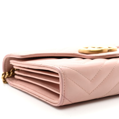Gucci Calfskin Matelasse GG Marmont Chain Wallet Perfect Pink 9 of 12