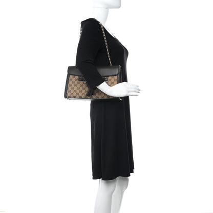 Gucci Monogram Margaux Calfskin Medium Emily Chain Shoulder Bag Beige Ebony Cocoa 2 of 10