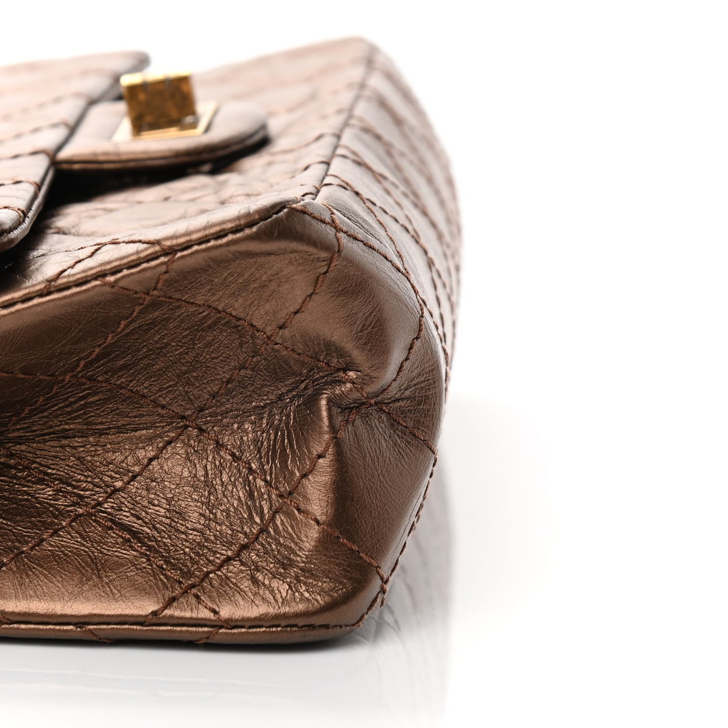Metallic Aged Calfskin Quilted 2.55 Reissue 225 Flap Bronze