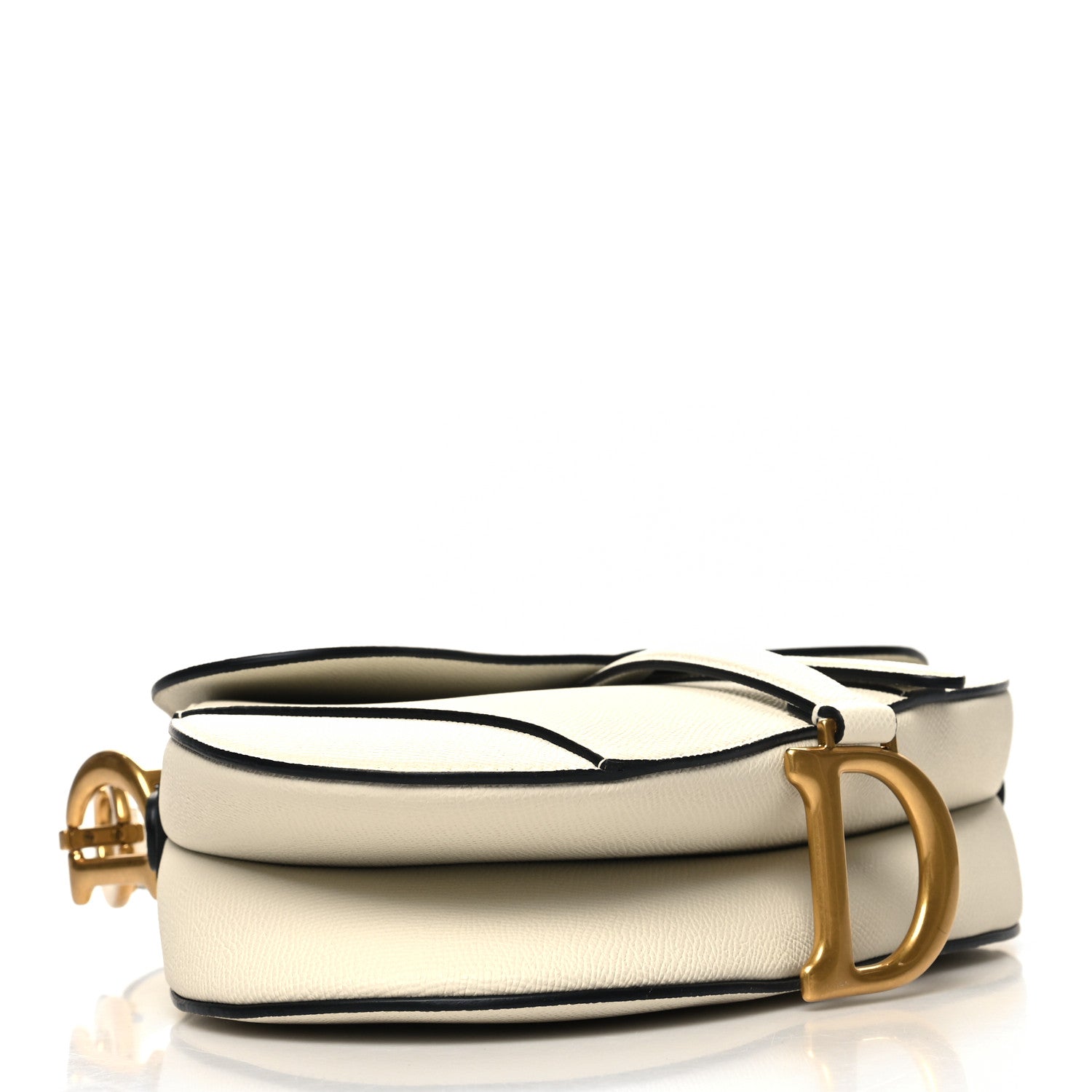 Christian Dior Grained Calfskin Saddle Bag With Strap Latte 4 of 10