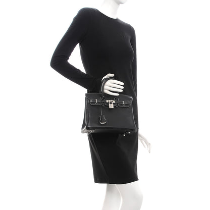 Hermes Swift Horseshoe Birkin 25 Black White 2 of 35