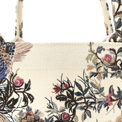Christian Dior Canvas Embroidered Large Jardin D'Hiver Book Tote Latte Multicolor 7 of 9