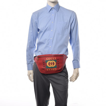Gucci Grained Calfskin Logo Belt Bag Hibiscus Red 2 of 10