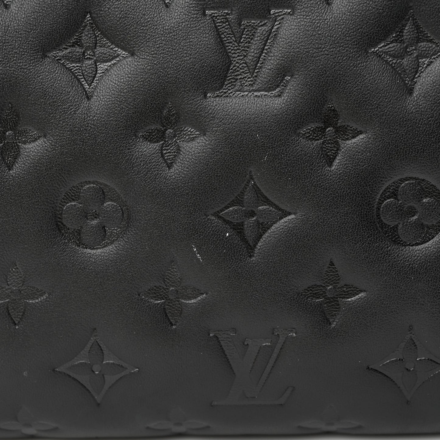 Lambskin Embossed Monogram Coussin PM Black