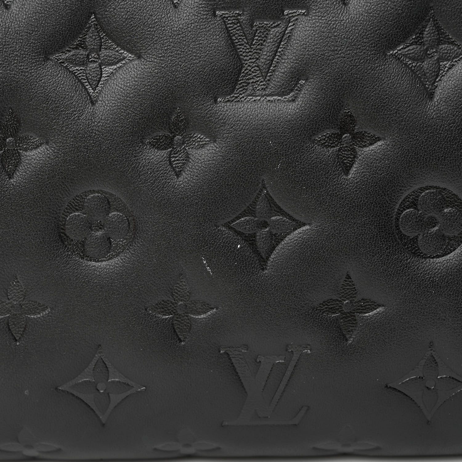 Louis Vuitton Lambskin Embossed Monogram Coussin PM Black 12 of 13