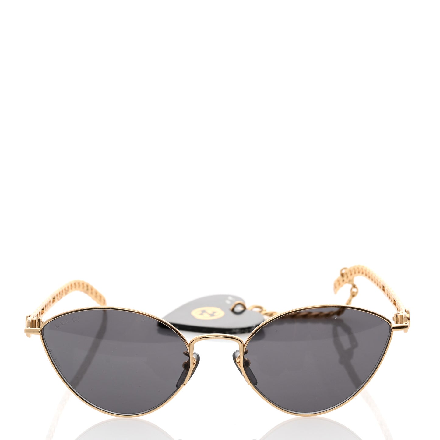 Metal Chain Cat Eye GG0977S Sunglasses Gold Grey