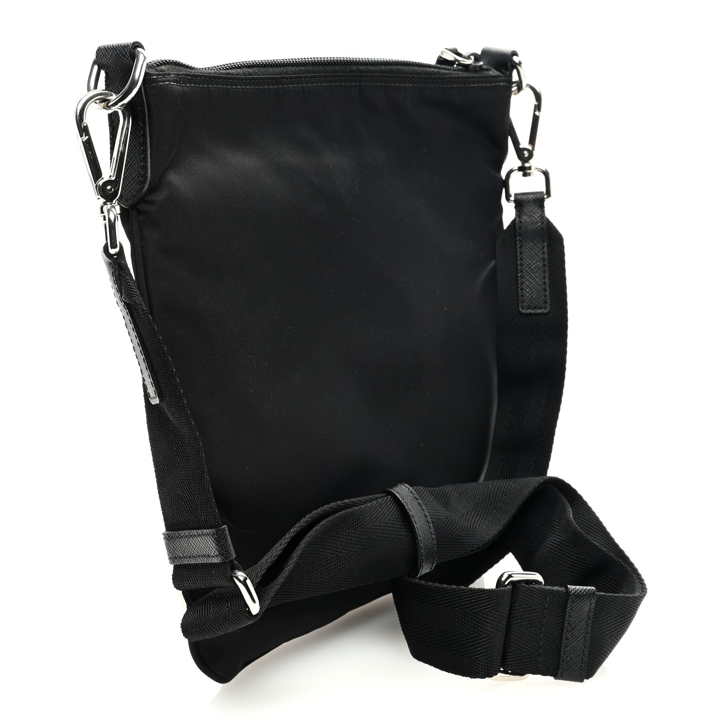 Prada Nylon Saffiano Flat Messenger Bag Black 3 of 8