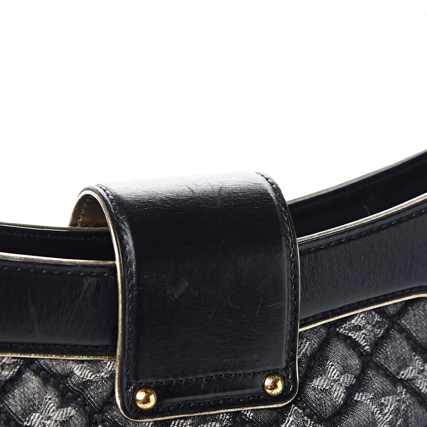 Denim Quilted Monogram Musette Black