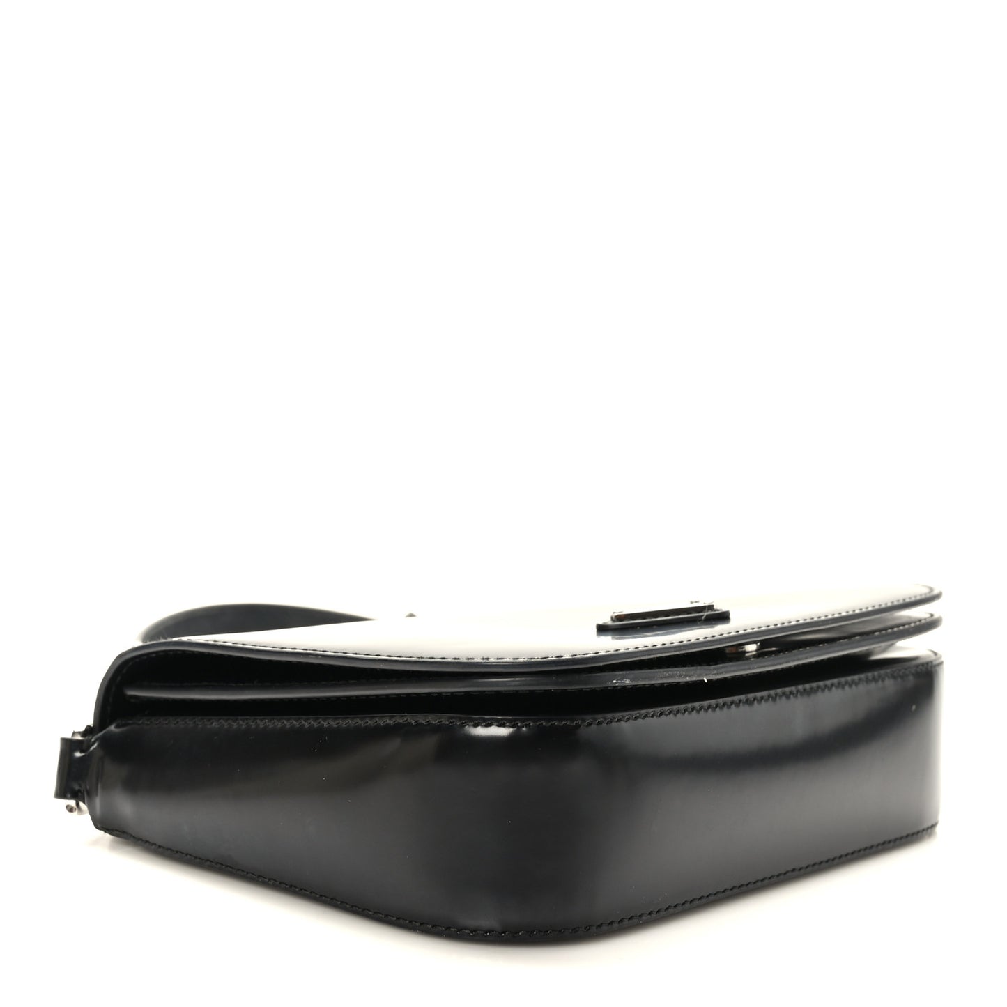 Spazzolato Flap Shoulder Bag Black