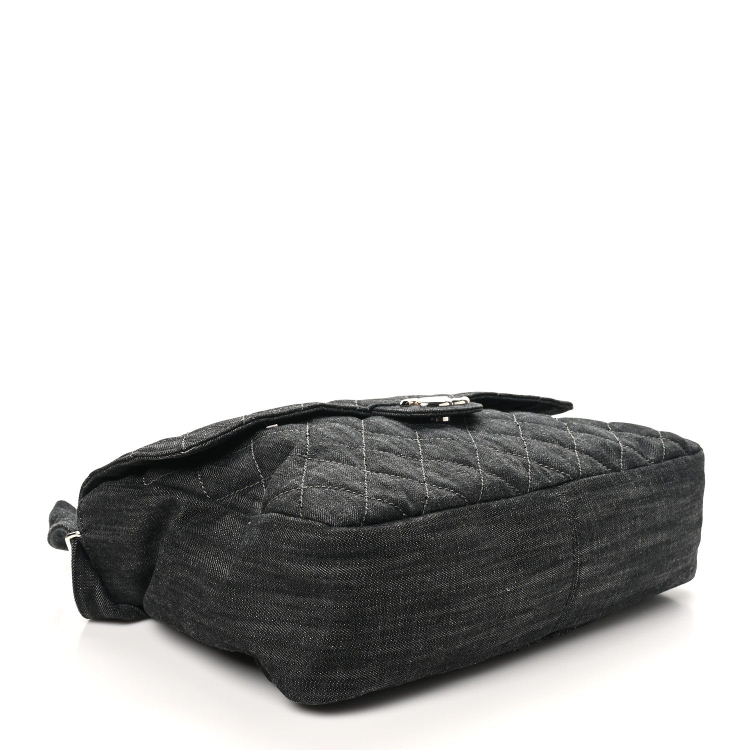 Chanel Denim Quilted Stretch Spirit Messenger Bag Dark Blue 4 of 12