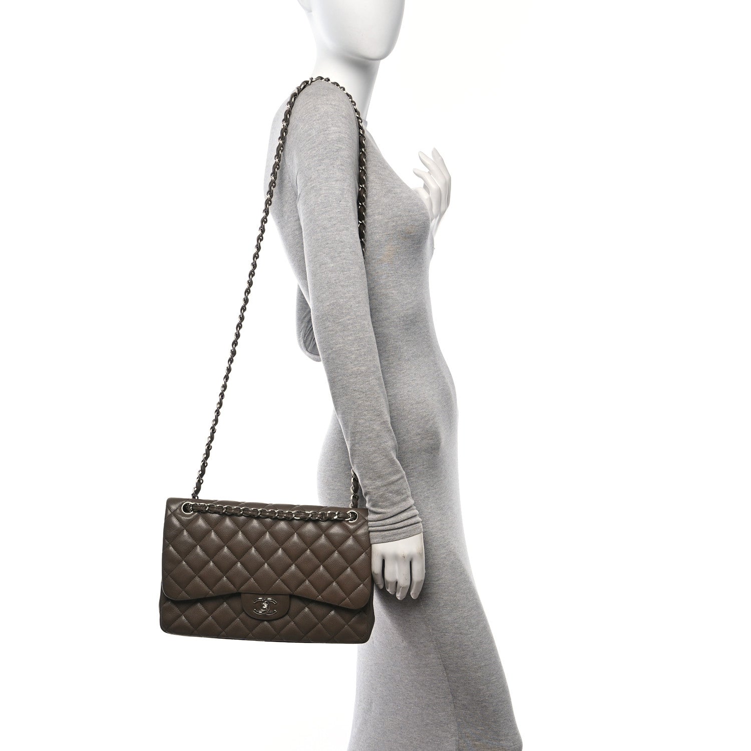 Chanel Caviar Quilted Jumbo Double Flap Brown 2 of 10