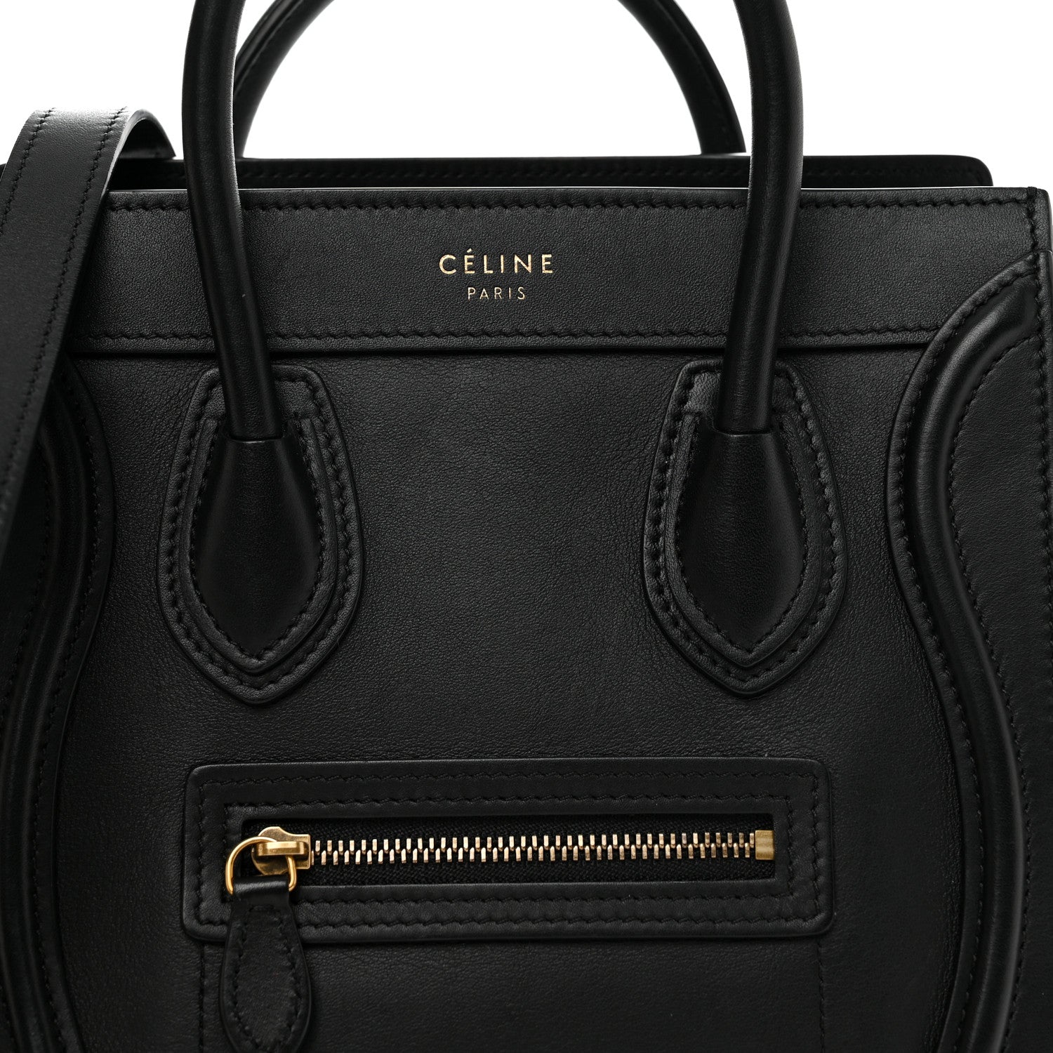 Celine Smooth Calfskin Nano Luggage Black 8 of 10