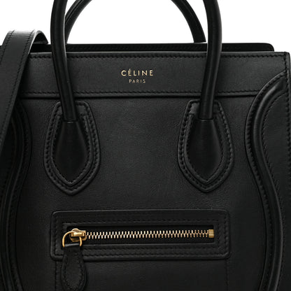 Celine Smooth Calfskin Nano Luggage Black 8 of 10