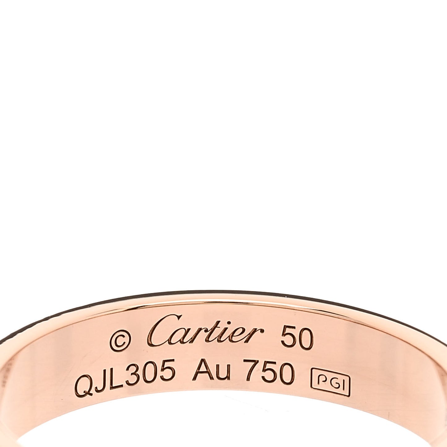 18K Pink Gold 3.5mm LOVE Wedding Band Ring 50 5.25