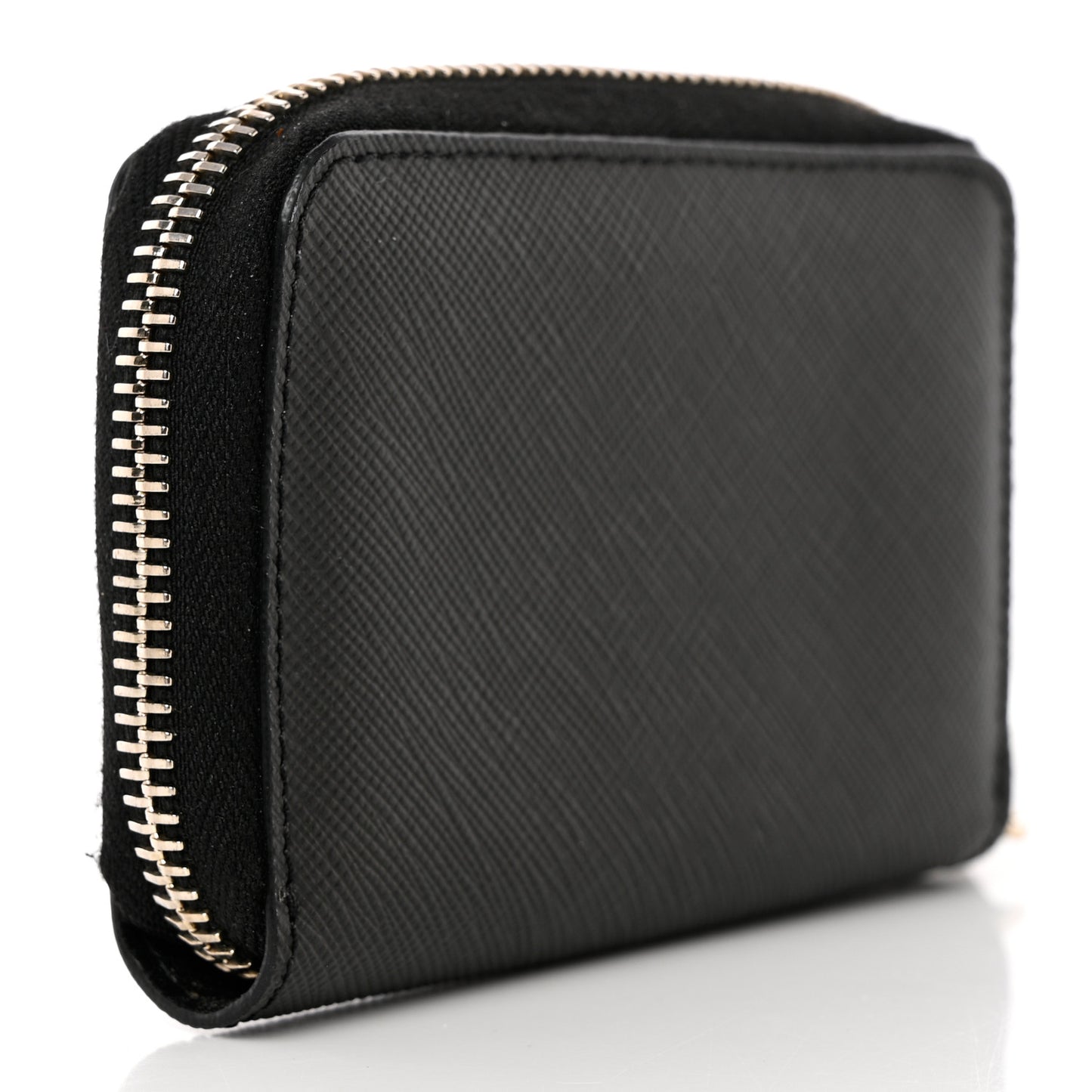 Textured Coated Canvas Iconic Bambi Print Mini Zip Wallet Black