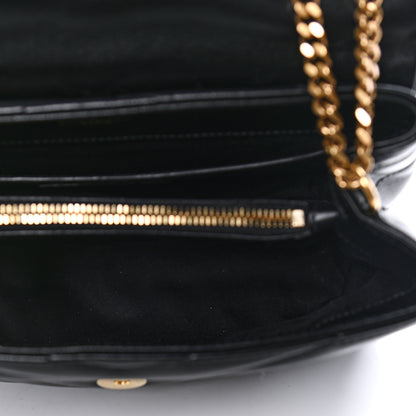 Saint Laurent Calfskin Y Quilted Monogram Small Loulou Chain Satchel Black 5 of 7
