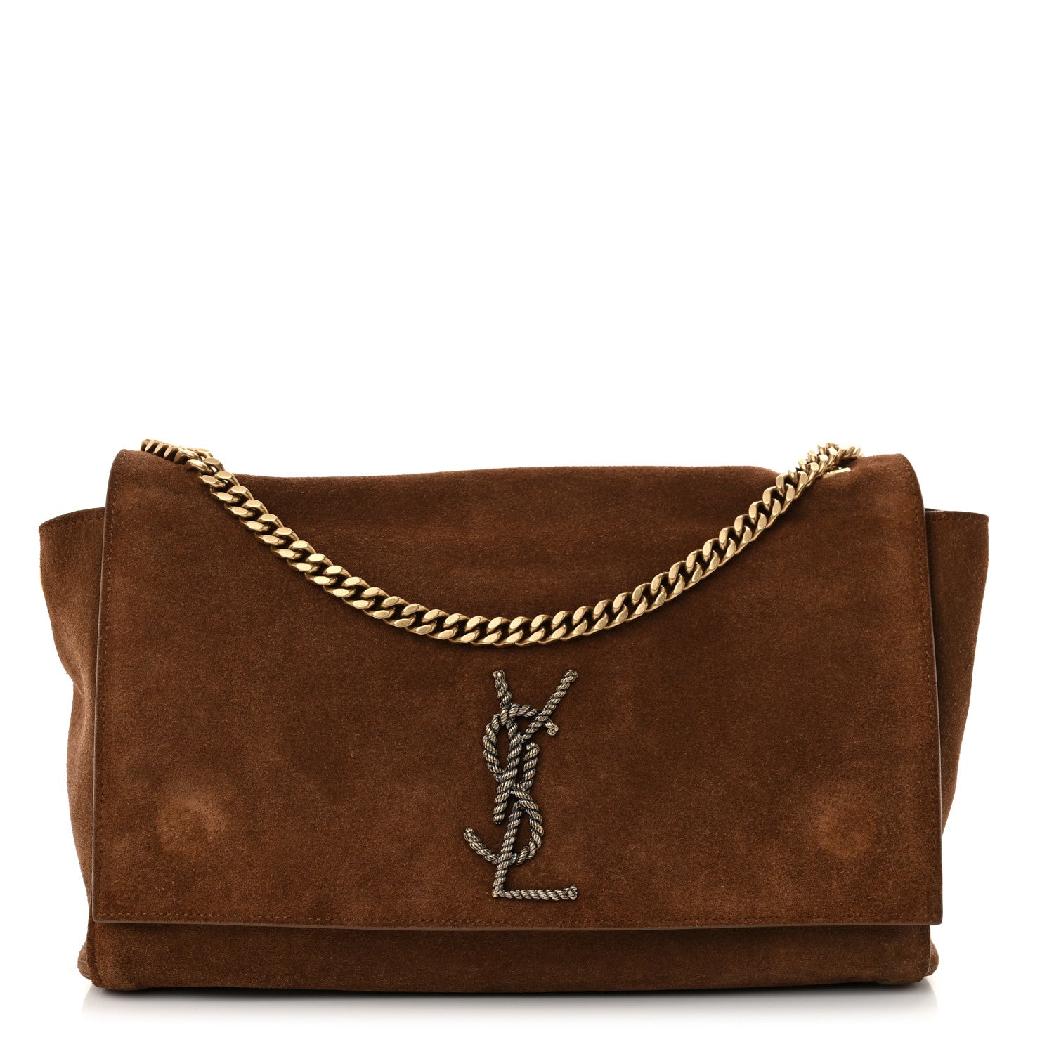 Saint Laurent Calfskin Monogram Large Kate Satchel Brown 1 of 16