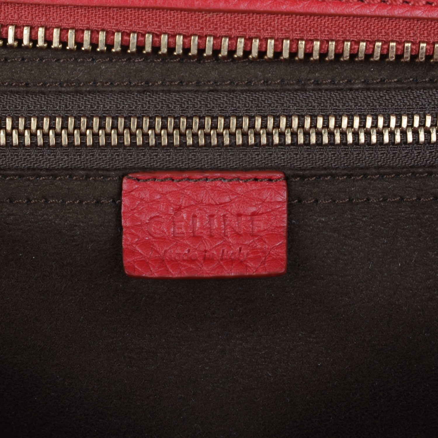 Celine Pebbled Calfskin Mini Luggage Red 6 of 7