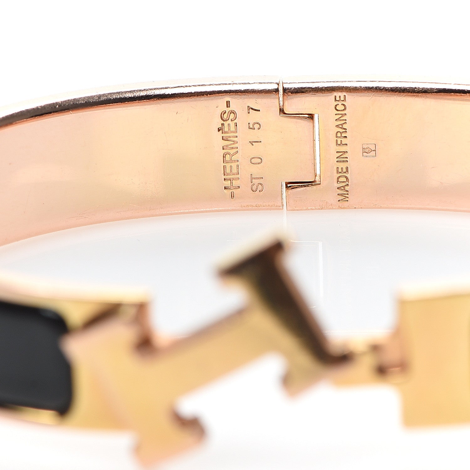 Hermes Enamel Narrow Clic Clac H Bracelet GM Black 4 of 4