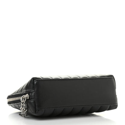 Saint Laurent Lambskin Y Quilted Monogram Loulou Cosmetic Case Black 4 of 8