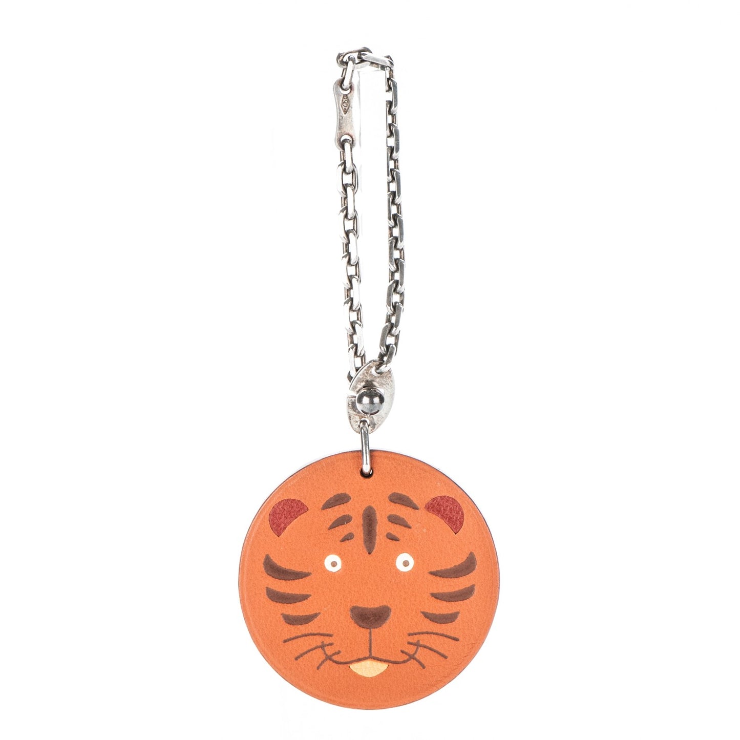 Tadelakt Tiger Key Chain Bag Charm Potiron