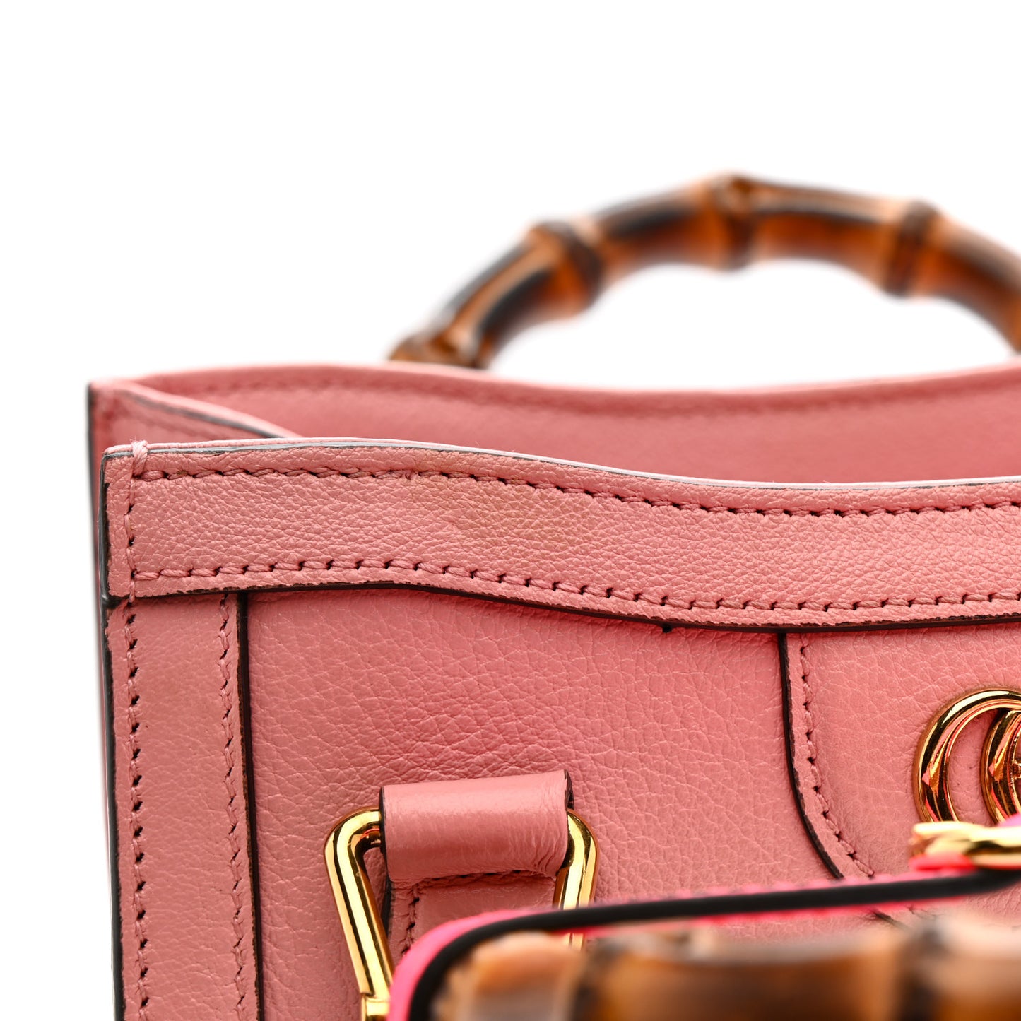 Wonka Grain Calfskin Mini Diana Tote Bag Wild Rose Fuxia Fluo