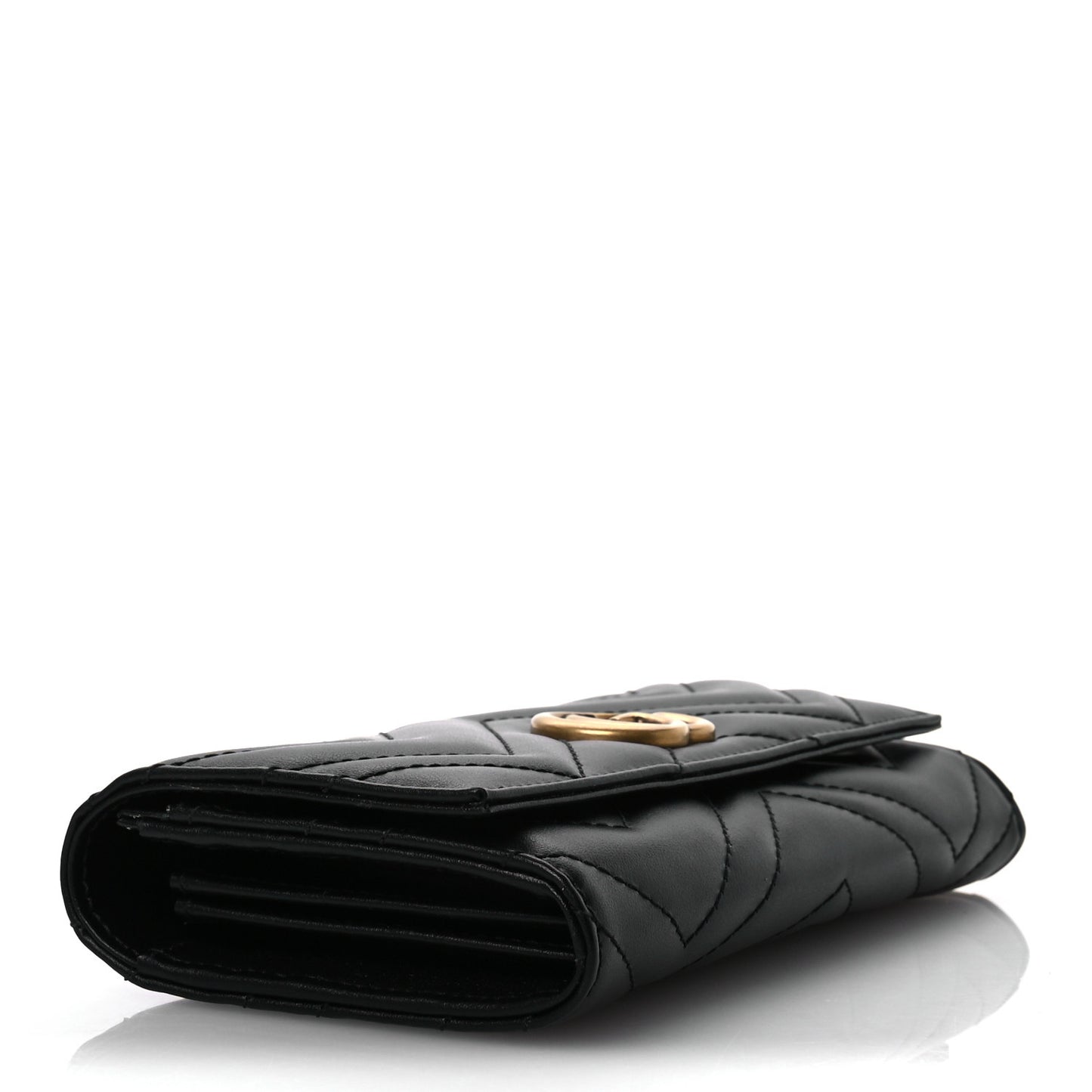 Calfskin Matelasse GG Marmont Continental Wallet Black