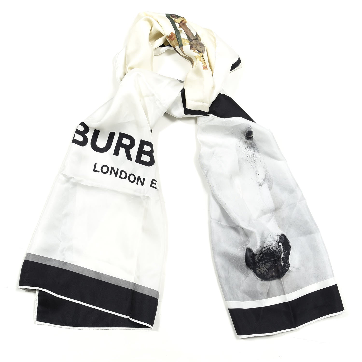Burberry Silk Montage Print Scarf Monochrome 2 of 5