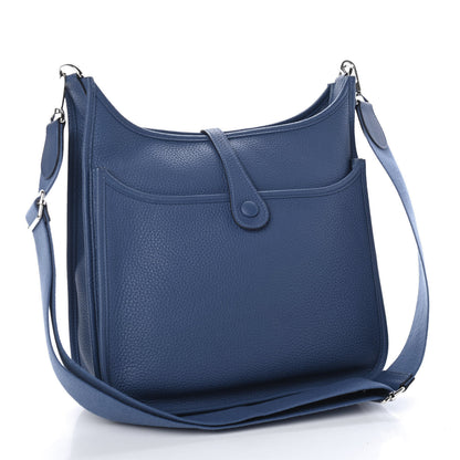 Hermes Taurillon Clemence Evelyne III PM Bleu Brighton 2 of 4