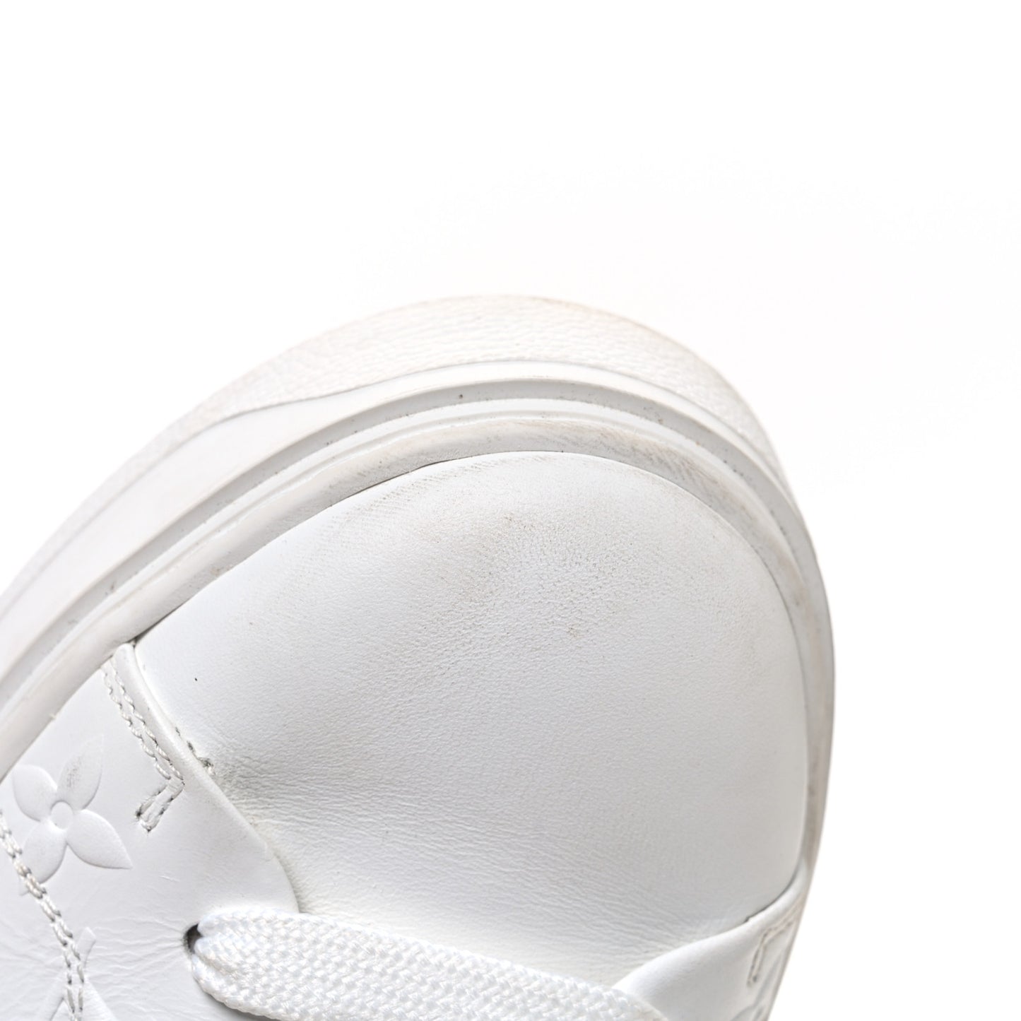 Lambskin Embossed Monogram Time Out Sneakers 39 White